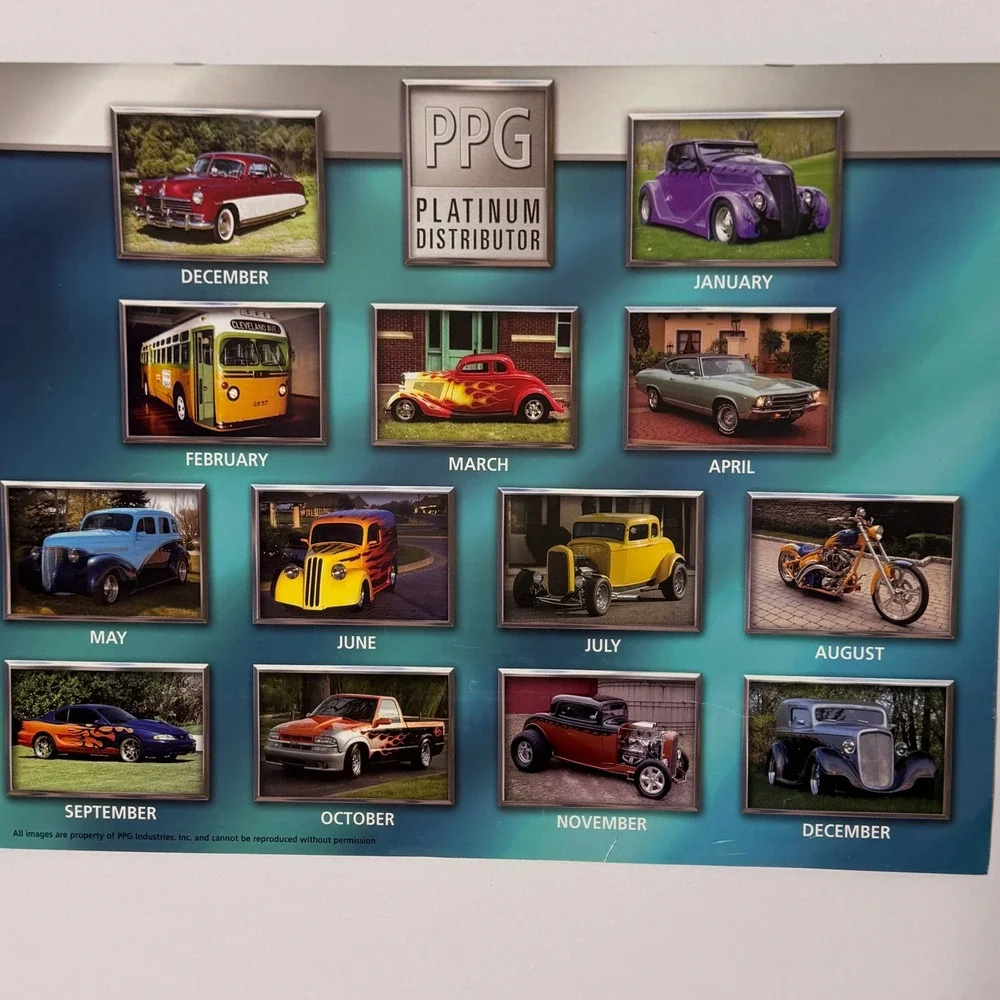 Vintage 2004 PPG Custom Vehicle Calendar Hot Rods Classic Cars Auto Body *
